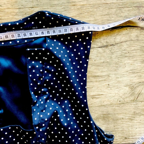 MOVING SALE 🔥  PORTMANS Navy & White Polka Dot Pencil Dress Size EUC 10 - Picture 10 of 16